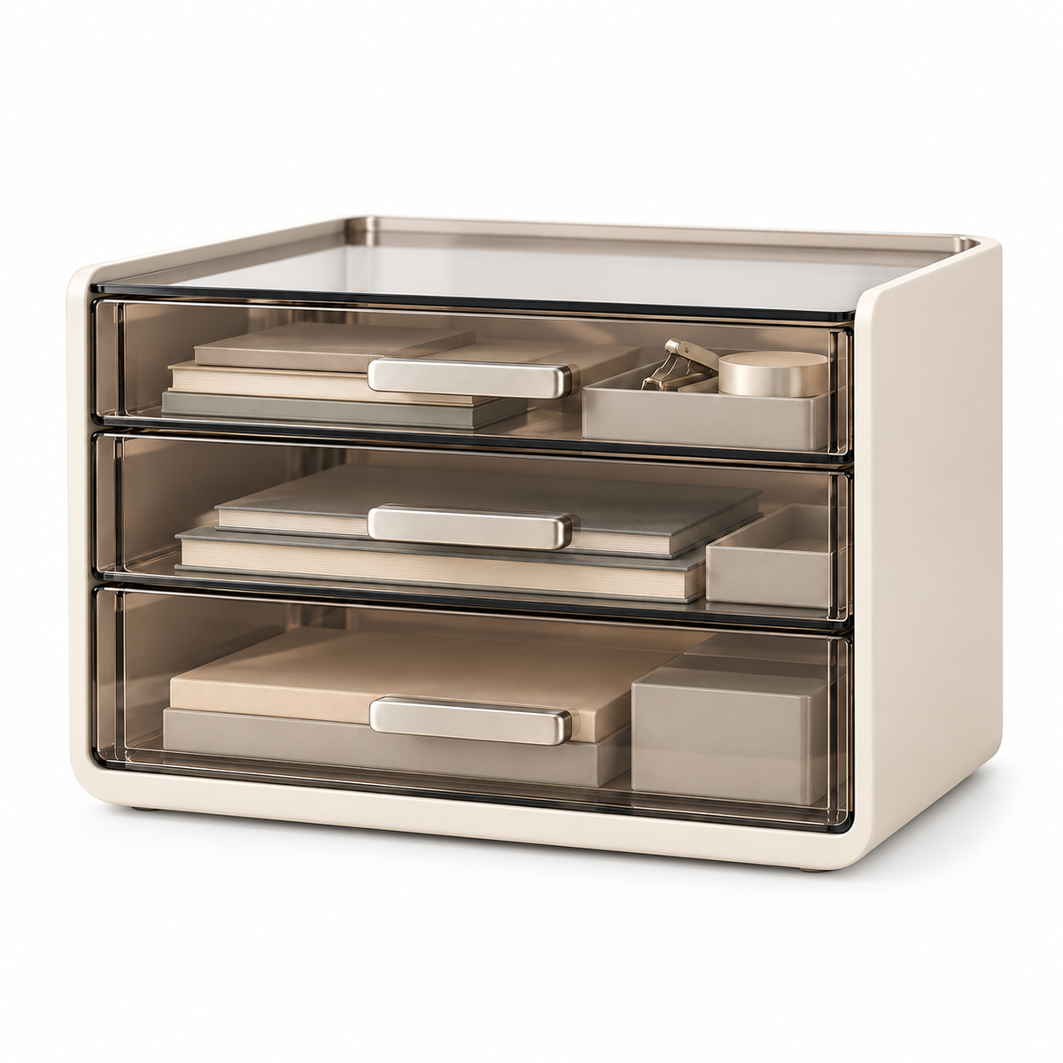 Livalwell® 3-Drawer Smoked Acrylic Desktop Organizer