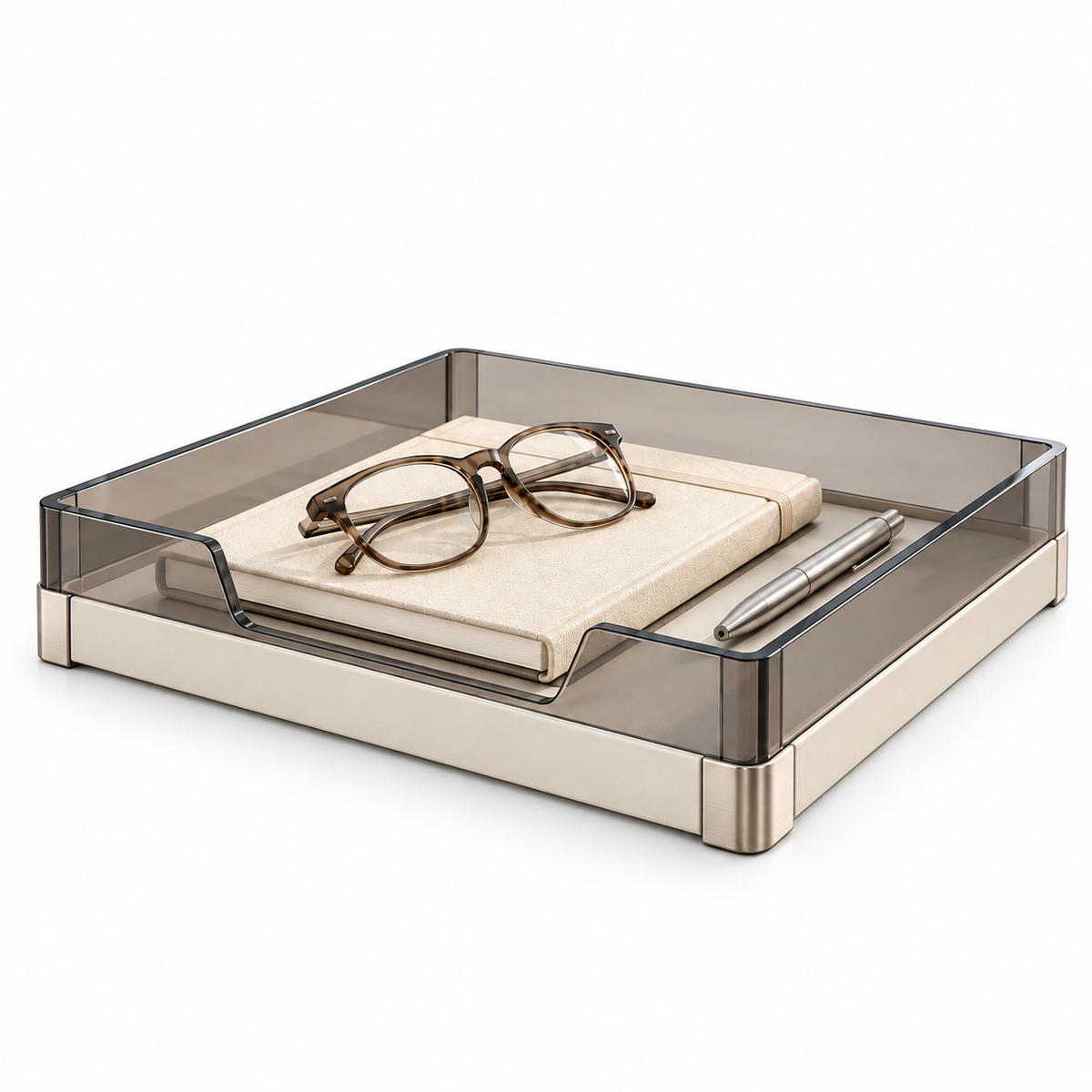 Livalwell® Smoked Acrylic Desktop Valet Tray