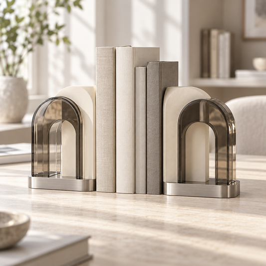 Livalwell® Modern Smoked Arch Bookends