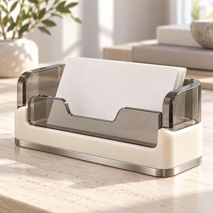 Livalwell® Modern Smoked Acrylic Business Card Holder