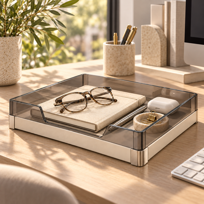 Livalwell® Smoked Acrylic Desktop Valet Tray