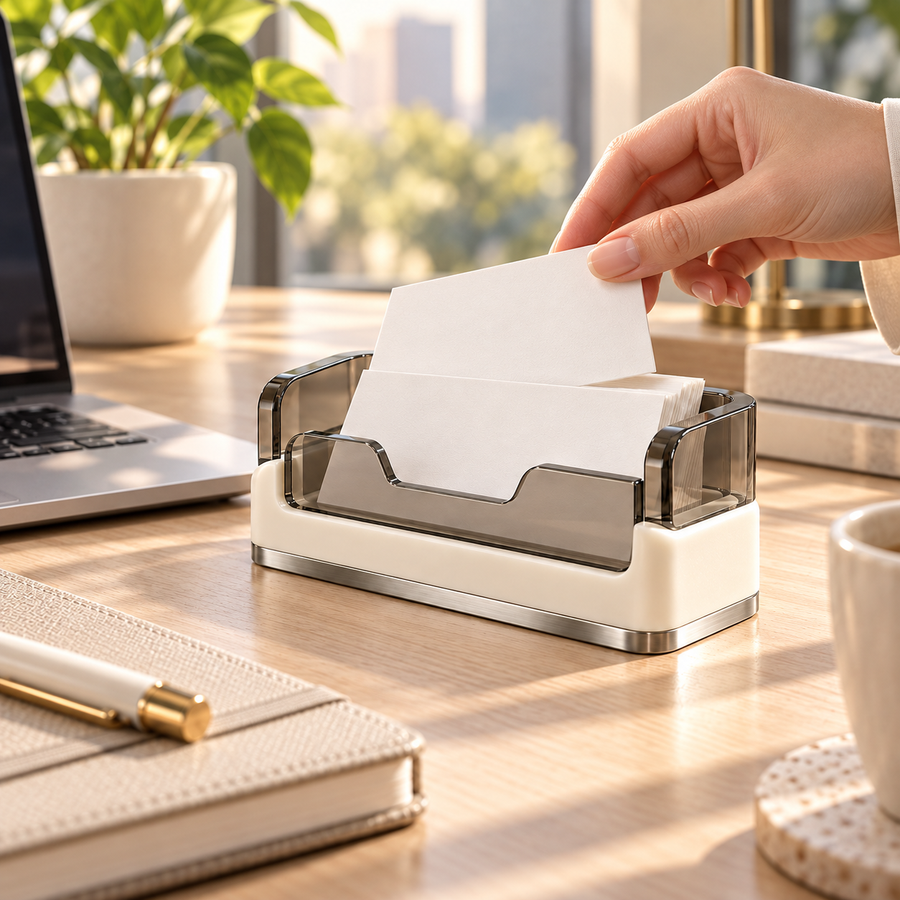 Livalwell® Modern Smoked Acrylic Business Card Holder