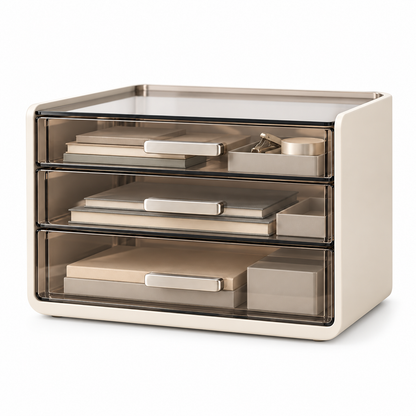 Livalwell® 3-Drawer Smoked Acrylic Desktop Organizer