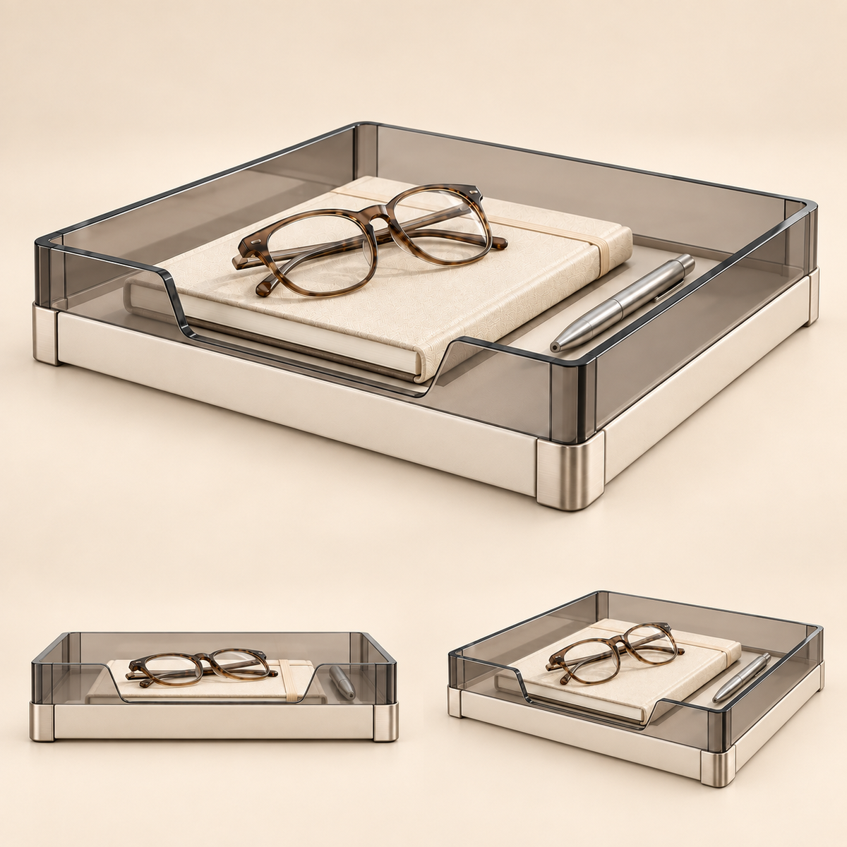 Livalwell® Smoked Acrylic Desktop Valet Tray