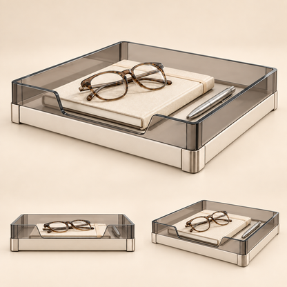Livalwell® Smoked Acrylic Desktop Valet Tray